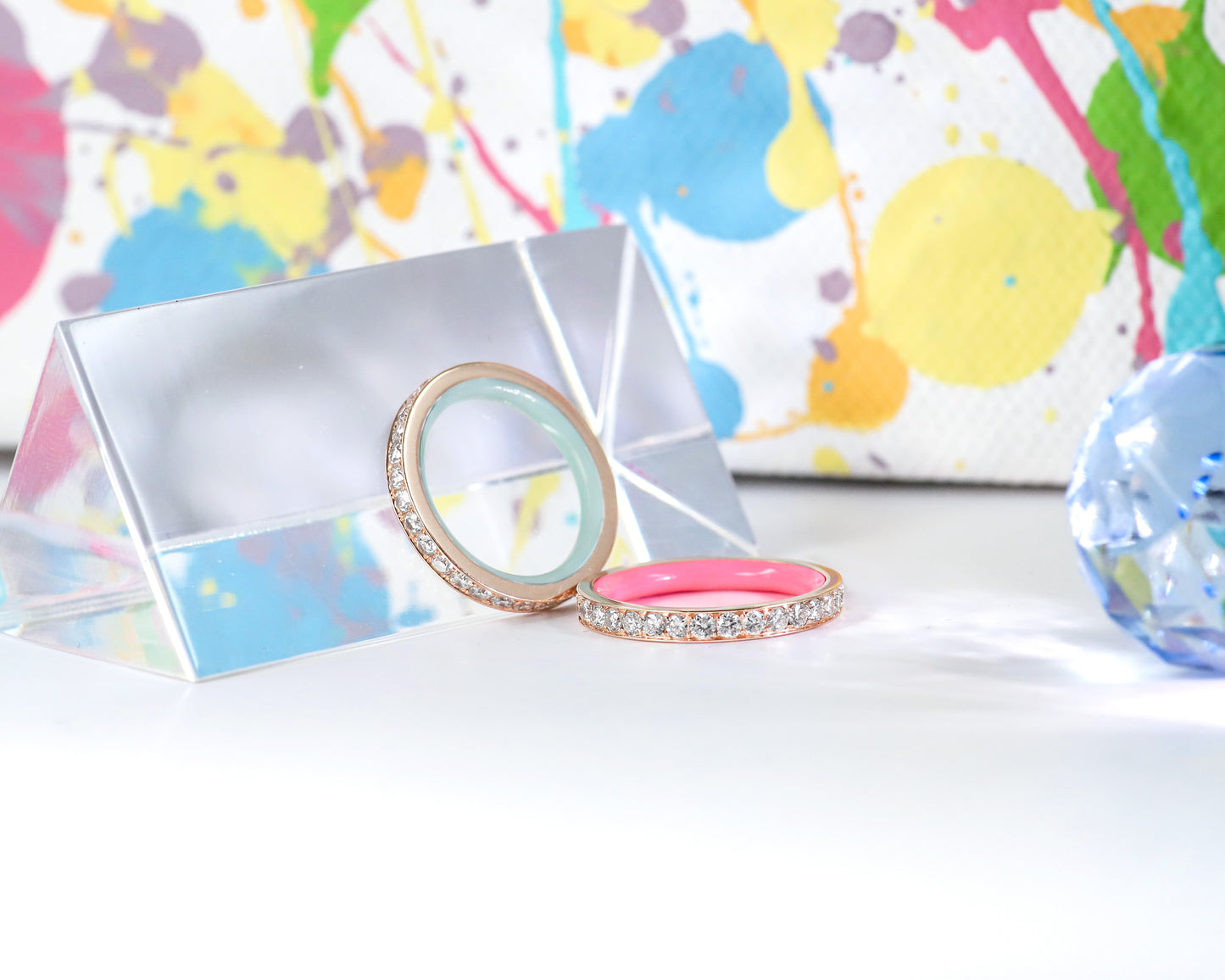 Ceramic Eternity Band with Bright Cut Pavé